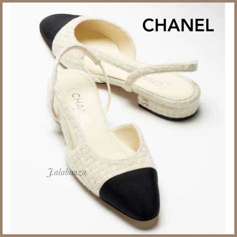 chanel tweed mules pumps